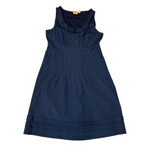Tory Burch Navy Sleeveless Pleated Midi Dress